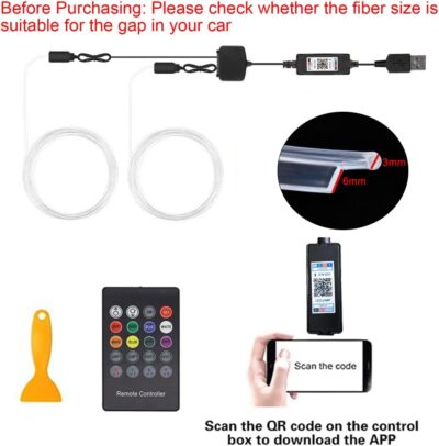 Interior Car LED Strip Lights with Wireless APP & Remote Control, RGB 2 in 1 Car Ambient Lighting Kit with 158 Inches Fiber Optic, Inside Neon Dash Strip with Music Mode - Image 7