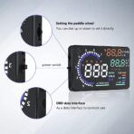 5.5'' HUD Head Display, Windshield Screen Projector Vehicle Speed, Hud Overspeed Alarm, Km/h MPH, OBDII/EUOBD Interface Plug Car Hud Screen - Image 6