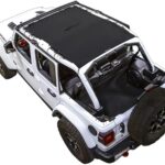 SPIDERWEBSHADE Original JL 4-Door Full Sunshade Top (2018-2026) Compatible with Jeep Wrangler JLU Rubicon Sahara Sport All Trims - Airbag Safe - USA Made - 10 Year Warranty (Black)