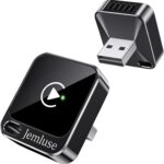 Jemluse Wireless CarPlay Adapter for Apple - Mini Size, Fast Stable Connection Convert Wired to Wireless Car Play Dongle for iPhone iOS 10+, Plug & Play for Cars from 2016+ w/USB-C (Black)