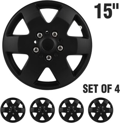 SCITOO 4pcs Set of 15-Inch Black Hubcaps can be Easily Installed on Car Truck SUV,Suitable for a Variety of Models,Beautiful and Rust-Proof - Image 9