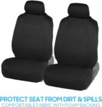 BDK PolyPro Car Seat Covers Full Set in Solid Black, Front and Rear Split Bench Seat Covers for Cars, Easy to Install Car Seats Cover Set and Accessories for Auto Trucks Van SUV - Solid Black - Image 3