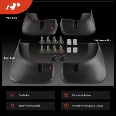 A-Premium Set of 4 Front & Rear Mud Flaps Splash Guards Mudguards with Hardware Kits Compatible with Mazda CX-50 2023-2024, 2.5L - Image 3