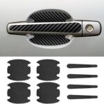 8PCS Car Door Handle Scratch Protectors, Carbon Fiber Car Door Handle Bowl Sticker, Universal Auto Doors Handles Paint Guard Cover, Doors Handles Cup Protective Film for Cars (Black)
