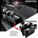 Car Seat Gap Filler Organizer 2 Pack, Multifunctional Auto Console Side Storage Box with Cup Holders & Phone Holder, Premium PU Leather Car Front Seat Organizer for Drinks, Sunglasses, Keys - Image 4