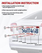 Chrome License Plate Frame Made of Zinc Alloy Metal, Universal Car Accessories,1 Pack License Plate Holder Never Rust and Unbreakable with Metal Screws& Chrome Caps and Screwdriver (1 PCS Silver) - Image 3