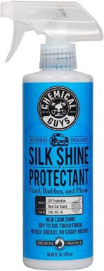 Chemical Guys Silk Shine Tire and Trim Dressing and Protectant – Non-Greasy Vinyl, Plastic & Rubber Spray, Plastic Restorer for Cars – Restores Shine for Cars, Trucks, Motorcycles, RVs, 16 fl oz