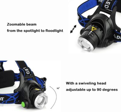 Multicolor Headlamp Flashlight 1000 Lumen Waterproof Zoomable Led Headlight with White Red Green Blue Light - Image 4