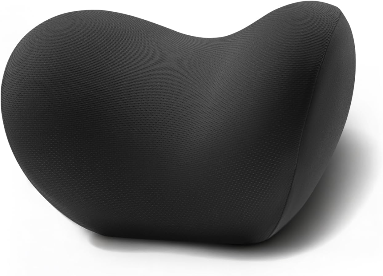 61njq1DC9pL._AC_SL1500_.jpg BEBAS Breathable Memory Foam Car Neck Pillow for Driving-Ergonomic Headrest with Superior Neck Support, Universal Fit for Cars,SUVs,Tesla,Toyota & Office Chair-Removable Washable Cover (Black, 1-Pack) - Image 1