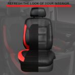 CAR PASS Universal Leather car seat Covers Sport fits Most Cars, SUVs, Trucks, and Vans (Full Set, Black Red) - Image 4