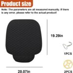 Car Seat Cover, Breathable & Anti-Slip Linen Auto Front Seats Bottom Protector with Storage Pocket, Universal Vehicle Interior Driver Seat Pad Accessory for SUVs, Cars, Sedans (Black) - Image 2