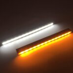Turn Signal Switch Fog Lights Assembly Universal Car Accessories Sequential Turn Signals 12V LED Light Strip for Daytime Running Lights, Night Running Light, White Amber Flashing LED Light Bar for Car - Image 5