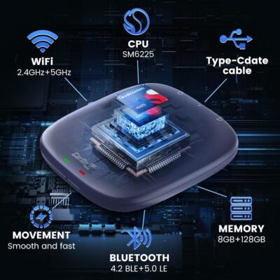 CarlinKit CarPlay Ai Box Magic Box Android 13.0 System Wireless CarPlay Adapter Android Auto Support Netflix YouTube Google GPS+Glonass 4GNetwork.for iPhone & Android Phone,Wired to Wireless,8GB+128GB - Image 6