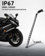 Keiurot 12V Led Light Strip 32CM Waterproof White Led Strip Lights for Cars Motorcycles Golf Cart Interior & Exterior Marine Boat 12V 5050 18SMD,Pack of 4 - Image 7