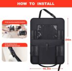 2 Pack Car Backseat Organizer with Touch Screen Tablet Holder,6 Storage Pockets Protectors Kick Mats,Car Back Seat Cover Protector Travel Accessories for Kids - Image 8