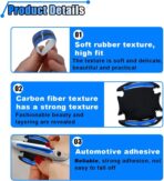 8PCS Reflective Car Door Handle Protector Sticker, Carbon Fiber Auto Door Handle Cup Paint Guard Protective Film, Anti-Scratches Car Door Handle Bowl Sticker, Self-Adhesive & Non-Marking (Blue) - Image 3