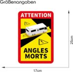 Attention Angles Morts - Adesivi autoadesivi per veicoli obbligatori a partire da 3,5 t in Francia, 25 x 17 cm, resistenti alle intemperie, R145 (camper, 3 pezzi) - Image 2