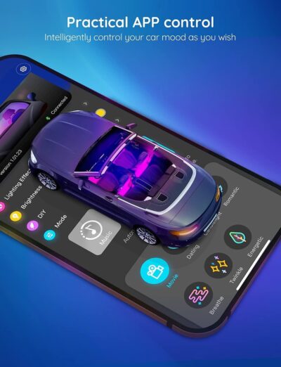 Govee Car LED Lights, Smart Car Interior Lights with App Control, RGB Lights with DIY Mode and Music Mode, 2 Lines Design LED Lights for Cars with Car Charger, 12V - Image 4