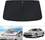 KUST Windshield Sun Shade for 2018-2023 2024 Toyota Camry LE XLE Hybrid SE XSE Sedan Accessories Custom Fit Sunshade Foldable Sun Visor Protector Block UV Rays Keep Your Car Cooler