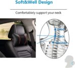 Car Neck Pillow 2 PCS,Universal Soft Breathable Leather Car Neck Pillow Comfortable Head Neck Rest Support Cervical Pillow for Travel Car Seat Driving & Home - Image 5