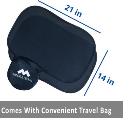 Mindful Design - Car Window Shades for Baby (2 Pack) - 21"x14" Sun Shade Blocker - Glare Shield and UV Rays Protection for Your Child - Side Window Screens for SUV - Mesh Car Window Shades for Baby - Image 3