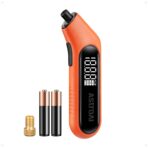 AstroAI Digital Tire Pressure Gauge 3-300PSI Calibrated to ANSI B40.7 Grade 2A (0.5%), Backlight and Flashlight, Presta Valve Adaptor Included, 4 Units, AAA Batteries, Orange