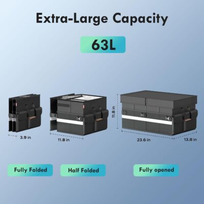 Cooler Bag – Soft Travel Cooler Holds 45 Cans, Stays Cold for 8H & Warm for 6H – Portable Car Trunk Organizer for Camping, Beach, Picnic - Image 2