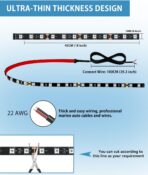 12V Led Light Strip 18" Connectable White LEDs Strip Lights for Car Motorcycle Golf Cart Automotive Trucks Boat Waterproof Led Light Strip, 4Pack - Image 6