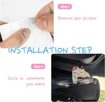 Cat Car Dashboard Decor - Cute Cat Figurine - Funny Dashboard Decor for Cute Car Ornament Gifts and Interior Decors (Kitty A) - Image 3