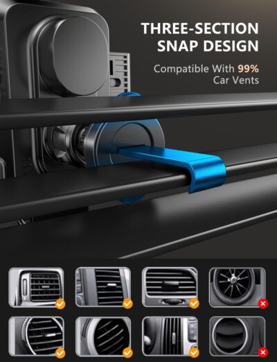 Wireless Car Charger, Phone Holders for Your Car, 15W Auto Clamping Phone Mount Car Accessories for iPhone 16 15 14 13 12 Mini Pro Max 11 XR XS, Samsung Galaxy S24 Ultra S23 S22+ Note 20, etc - Image 6