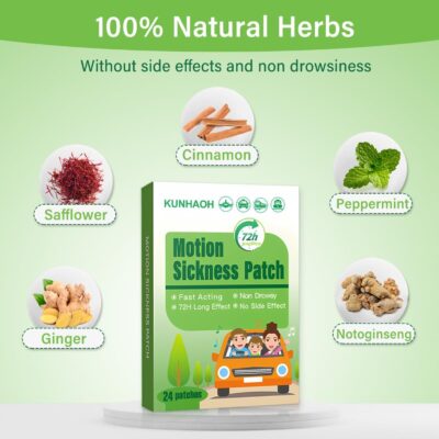 (2026 New) Motion Sickness Patches Non-Drowsy, 100% Natural Motion Sickness Patch(Efficient– Lasts 72 Hours)-for Car Airplane Ship Altitude Sickness(Travel Essentials)-for Adults and Kids(24 Count) - Image 4