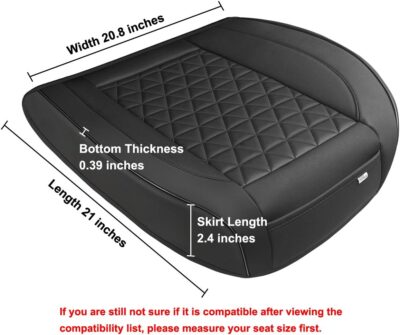 Black Panther Luxury Faux Leather Car Seat Cover Front Bottom Seat Cushion Cover, Anti-Slip and Wrap Around The Bottom, Fits 95% of Vehicles - 1 Piece,Black - Image 5