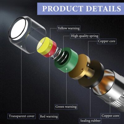 8 PCS Tire Pressure Monitor Valve Stem Caps, 2.4Bar 36 PSI Tire Pressure Sensor Indicator, 3 Color Eye Alert Pressure Monitoring Valve Stem Cover for Cars Trucks SUVs (Silver) - Image 3