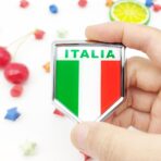 Overdecor Italy Flag Decal Stickers Car Emblem Italian Car Accessories Decorations Chrome Shield Flag Sticker Decals for Cars Truck Vehicles, 2 Pack - Image 2