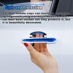 8PCS Reflective Car Door Handle Protector Sticker, Carbon Fiber Auto Door Handle Cup Paint Guard Protective Film, Anti-Scratches Car Door Handle Bowl Sticker, Self-Adhesive & Non-Marking (Blue) - Image 5