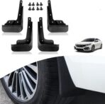 x xotic tech 4PCS Car Front & Rear Mud Flap Splash Guards Compatible with Honda Civic 11th Gen 2022 2023 2024 2025 2026 Fender Flare Mudguard Dirt Slush Trap Protector w/Hardware Accessories