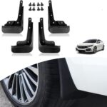 x xotic tech 4PCS Car Front & Rear Mud Flap Splash Guards Compatible with Honda Civic 11th Gen 2022 2023 2024 2025 2026 Fender Flare Mudguard Dirt Slush Trap Protector w/Hardware Accessories