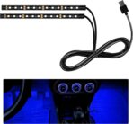 Car LED Strip Light, 12V 24 LEDs Neon Ambient Lighting Night Light w/Cigarette Adapter Plug, Under Dash Atmosphere Lights Decorative Lamp (Blue, USB Port)