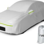 Favoto Car Cover for Tesla Model Y - Custom Fit Vehicle Cover 6 Layers Waterproof All Weather Outdoor Rain Snow Sun Dust Protection with Charging Port Ventilated Mesh Door Zipper