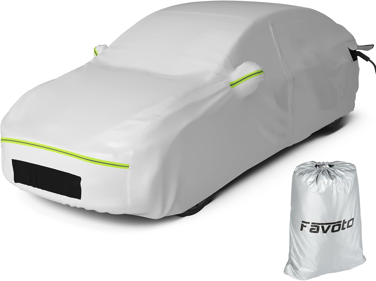 61pbNPvsE3L._AC_SL1500_.jpg Favoto Car Cover for Tesla Model Y - Custom Fit Vehicle Cover 6 Layers Waterproof All Weather Outdoor Rain Snow Sun Dust Protection with Charging Port Ventilated Mesh Door Zipper - Image 1