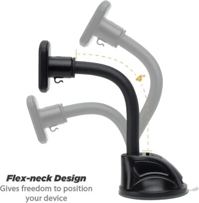 Scosche MAGWDMB MagicMount Flex Neck Suction Cup Car Phone Mount for Dashboard/Windshield, 360° Adjustable Magnetic Head, Universal Cell Phone Holder Compatible with iPhone, Samsung & All Devices - Image 2