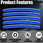 20PCS Car Wheel Stripe Reflective Stickers - Night Safety Warning Anti-Scratch Rim Decals for Motorcycles, Bicycles (Blue) - Image 4