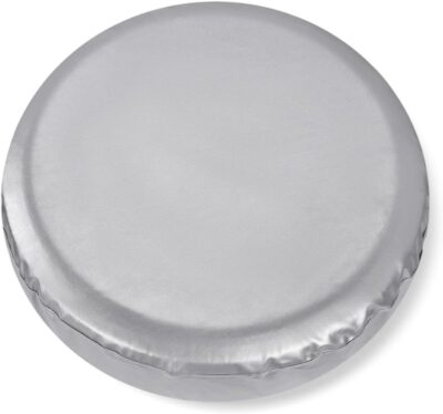 Spare Tire Cover, Silver Wheel Cover PVC Leather Waterproof Dust-Proof Universal Fit for Jeep Trailer RV SUV Camper Vehicle (14 Inch) - Image 8