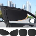 4PCS Car Window Shade, Automobile Sunshade, Car Sun Blocker, Static Suction car Window Sunshade, 99% Sun-Blocking Rate, Front and Rear Window sunshades