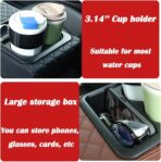 Supin Car Armrest Cushion - Multifunctional Faux Leather Armrest Cushion with Cup Holder, Phone Storage, and Ergonomic Design for All Seasons (BLack) - Image 5