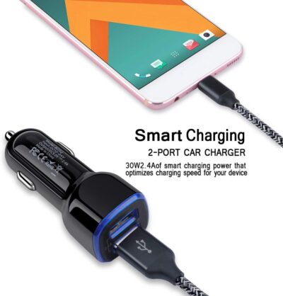 Fast Car Charger Type C Android Phone Samsung Car Charger Fast Charging USB C Cigarette Lighter Adapter Plug with Cable for Samsung Galaxy A13 5G/A03s/S23/S22 Ultra/S21/S20/S10/S9/A11/A12/A32/A53/A23 - Image 5