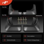A-Premium Set of 4PCS Mud Flaps Splash Guards Mudguards Mudflaps Compatible with Audi A4, 2020-2021, Sedan, with Hardware Kits Accessories, Black, Front and Rear(Driver & Passenger Sides) - Image 3