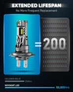 NOVSIGHT H7 Fog Light Bulbs, 90W 6500K Cool White Super Bright, 1:1 Mini Size with Cooling Fan, Plug and Play Easy Installation, IP68 Waterproof, Non-Polarity, H7 LED Bulb Replacement, Pack of 2 - Image 8