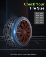 SCITOO 4-Pack 16 Inch Hubcaps Black & Red Wheel Cover Hubcaps for Cars - Image 4