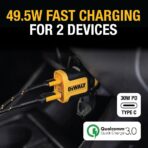 DEWALT Heavy Duty USB + USB C Car Charger Adapter, 49.5W Cigarette Lighter USBA Charger, PD Car Charging Adapter PPS 30W Quick Charge 3.0 Fast Charging for iPhone 17/16/15 Pro Max Samsung Galaxy Pixel - Image 2
